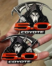 Coyote 5.0 Grim Reaper wolf side fender emblems 3D texture 4