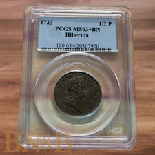 1723 Woods Hibernia 1/2P PCGS MS63+BN picture