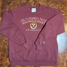 Champion Harvard University Crewneck Sweatshirt Maroon Burgundy Size L Large picture