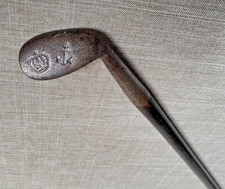 Antique c1890 Scottish Sunday Golf Walking Stick Cane Crown Anchor Cap Cleek picture