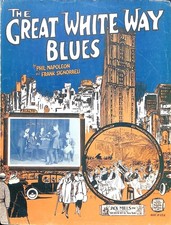 The Great White Way Blues Sheet Music Original Memphis Five Phil Napoleon 1923 picture