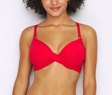 NWOT Seafolly Women's Dd Cup Twist Front Bra Bikini Top Red Size 10 picture