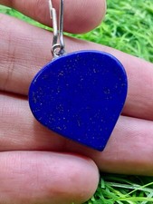 Natural Lapis Lazuli Heart Pendant Gemstone Crystal Healing Chakr Throat Jewelry picture
