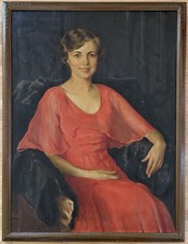 IVAN LINDHE Magnificent Orignal Signed Oil Painting Portrait Swedish American picture