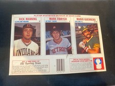 1979 Hostess Panel #76  77 78 Rick Manning - Mark Fidrych - Mario Guerrero picture