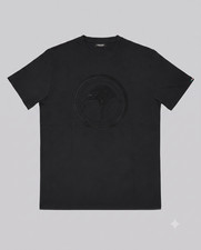 STEFANO RICCI SALE SILK COTTON TOP $350 T-SHIRT EAGLE BLACK EMBROIDERY SZ L picture