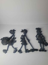 Vintage Sexton 1971 Cast Aluminum House Chores Wall Plaques Set of 3 - 12