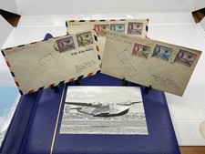 WWII Pan Am FAM-22 First Flight Cover Trio 1941-1942 Bathurst-Belem-Miami B314. picture