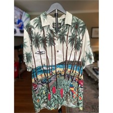 Hawaiian Reserve Collection Vintage 1990's Tropical Beach Hawaiian Shirt Men's L picture