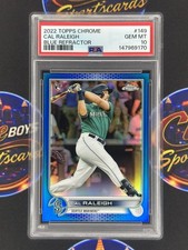 Cal Raleigh 2022 Topps Chrome Rookie Blue Refractor /150 PSA 10 Mariners picture