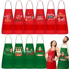 Langyiwee 10 Pcs Christmas Apron for Women Men Adjustable Holiday Apron with picture