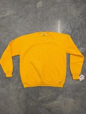 Vintage 90s Russell Athletic Yellow Crewneck Sweatshirt Size XL Deadstock NWT picture