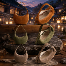 NEW  Quince Italian Suede Crescent Shoulder Bag ALL COLORS picture