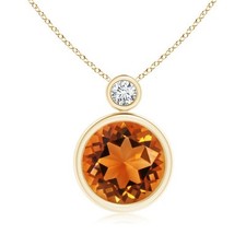 ANGARA 3.31 Ct Natural Citrine Pendant With Diamond for Women in 14K Gold (AAAA) picture