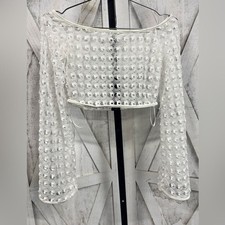 Fashion Nova White Lace Crop Top picture