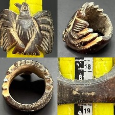 BEAUTIFUL ANTIQUE NEAR EASTERN BIRD B0NE UNIQUE RING picture