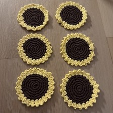 Handmade Crochet Coffee Table Coasters — 6pcs picture
