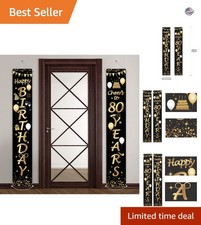 Celebratory 80th Birthday Banners - Lightweight, 2 Count, Easy to Hang picture