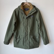 Patagonia Isthmus Parka Jacket Green Sherpa Lined Insulated Hood Coat Men Medium picture