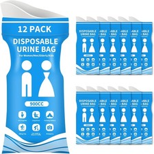 12/24 Pcs Disposable Urine Bags, 900ML Pee Bags for Travel for Women and Men,  picture