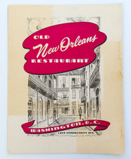 Old New Orleans Restaurant Menu Vintage 1949 40s Washington DC Dinner Travel picture