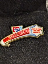 Vintage  SUPER NINTENDO 1991 Video arcade Game Console   PEPSI Employee PIN RARE picture