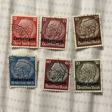 1940 GERMANY OCCUPIED LOTHRINGEN OVER HINDENBURG OVPT STAMPS SHORT SET picture