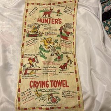 Vintage 1050/60's Hunter's Crying Hand Towel 15x30” Funny Rhymes picture