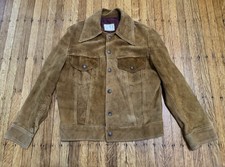 VTG 1970s Creaciones Ramos Suede Leather Western Trucker Jacket Mexico XS/S picture