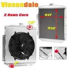 3 Rows Radiator+Shroud Fan For 1954-1956 Ford Fairlane Skyliner Country Squire. picture