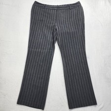 Vintage Worthington Pants Womens 18W Gray Striped Curvy Straight Stretch Office picture