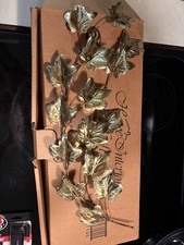 Vintage Pair Of Home Interiors Brass And Copper Ivy Leaf Wall Decor  picture