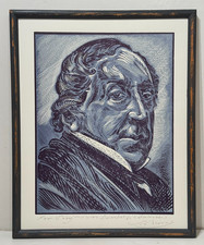 ORIGINAL STEPHEN ALCORN SIGNED BLOCK PRINT GIOACCHINO ROSSINI PORTRAIT COA suzy picture