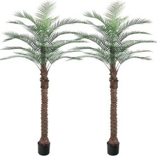 210cm Tall Artificial Coconut Palm Tree 2Pcs Realistic Look Indoor Outdoor Decor picture