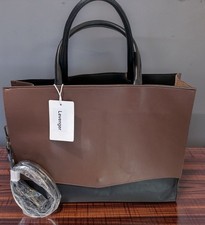Levenger Leather Messenger Bag Briefcase Caitlin Lg Dark Oak New with Tags picture