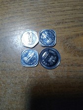 lot of 4 india proofs  3 5 50 paise 1969 1971 1973 (3 paise is impaired) picture