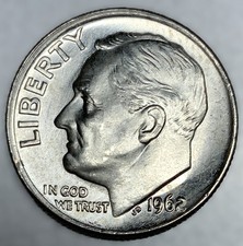 1962 P Roosevelt Dime UNC Uncirculated 90% Silver Philadelphia US Coin - 5281 picture