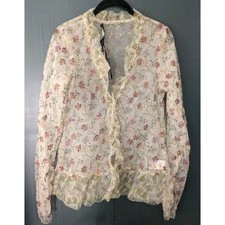 Vintage Y2K Deadstock Simona Barbieri Beaded Sequin Sheer Twin Set Top picture