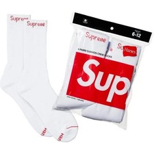 Supreme Hanes Crew Socks - White  4 Pack Size 6-12 Fast  picture