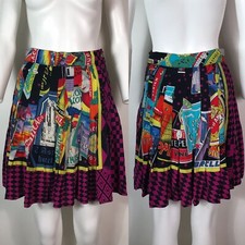 Vtg Gianni Versace Purple Pleated Skirt M picture