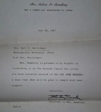 Robert F Kennedy RFK Signed Letter & USS John F Kennedy CVA-67 Christening Cover picture