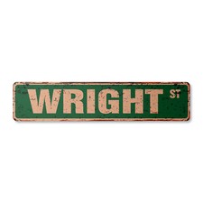 WRIGHT Vintage Street Sign Childrens Name Room Metal Sign picture