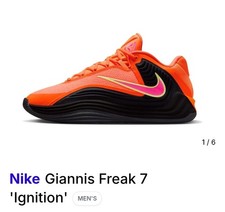 Nike Freak 7 Ignition Basketball Shoe Laser Orange Men SZ-10.5 HF3450-800 N.WO.B picture