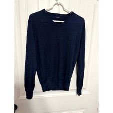 J.Crew V-Neck Sweater Mens XS Navy Blue Merino Wool Blend Long Sleeve Knit picture