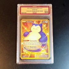 SNORLAX 2021 POKEMON CHILLING REIGN 224/198 SECRET RARE FULL ART TGS 10 picture