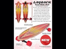 LAYBACK LONGBOARDS - SOUL RIDE RED PT COMPLETE-9.25X40  - COMPLETE SKATEBOARD picture
