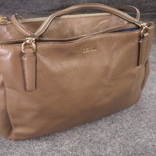 Coach Madison Cafe Carryall 27859 Brown Pebbled Leather Satchel Shoulder Bag picture