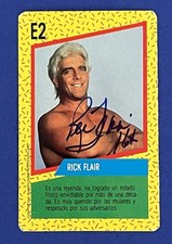 1991 Cromy Argentina Nature Boy Ric Flair Signed Autographed Wrestling Card WCW picture