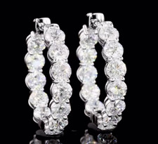 2.40 CTW Round Cut Lab-Grown Diamond Hoop Earrings – E VVS IGI Certified picture