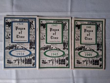 Antique Vintage Lot Of 3 Pages of Time Nostalgia News Report Books 1924, 45, 49  picture